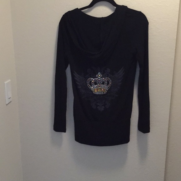 Beautiful hooded embellished crown long sleeve tee - Picture 1 of 7